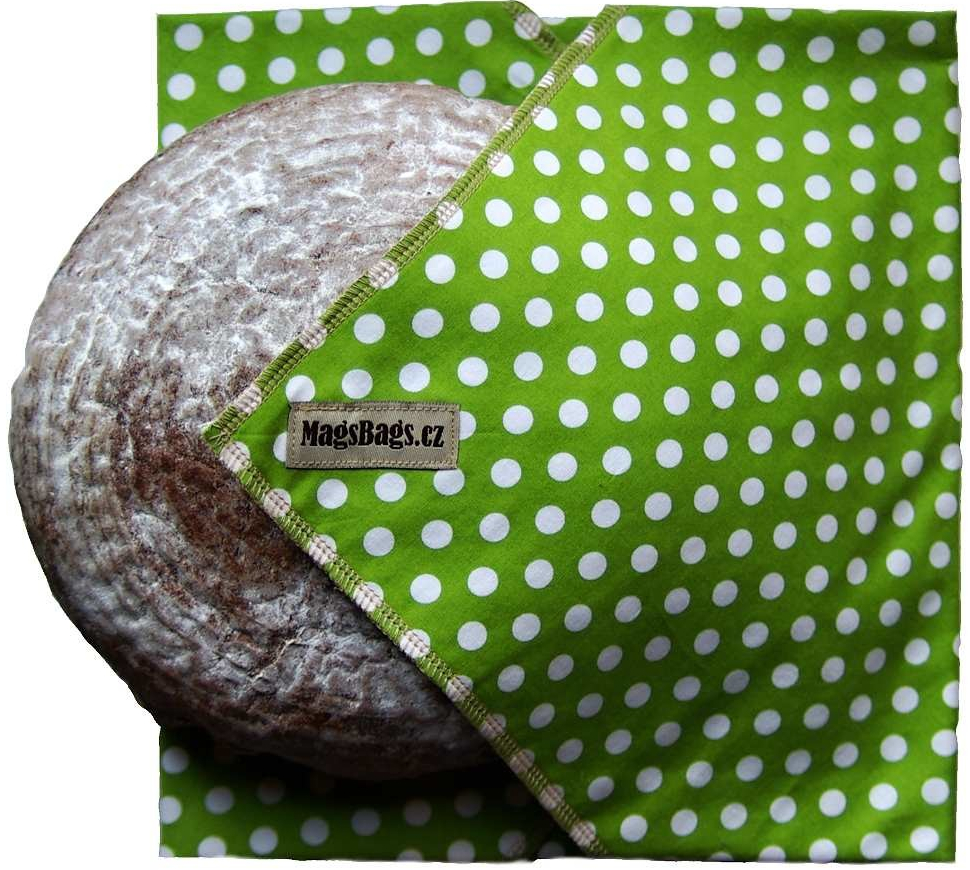 Látkový obal na chléb 55x55cm, zelený puntík od 299 Kč - Heureka.cz
