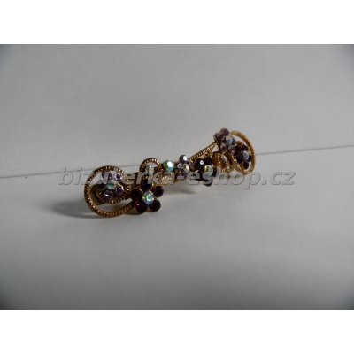 bizuterka-eshop.cz Spona s kamínky zlato fialová BZ-05225 – Zbozi.Blesk.cz