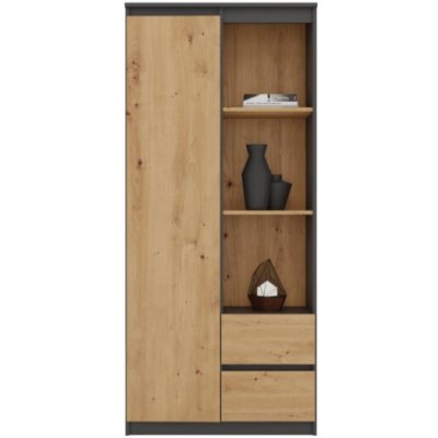 Topeshop RS-80 BILY ANTRACYT/DĄB ARTISAN kancelářská skříň – Zboží Dáma