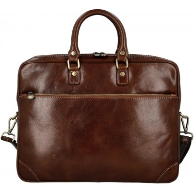 Luxusní kožená business taška Benedikt hnědá – Zbozi.Blesk.cz