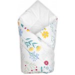 Baby Nellys Kojenecká zavinovačka Klasik Flóra bílá s potiskem – Zboží Dáma