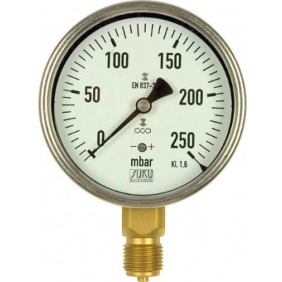 SUKU Manometr typ 5631 - D 100 0 - 16 kPa M20x1,5 pro plyn – Zboží Mobilmania