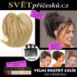 Velmi krátký rozevlátý culík na hřebínku - příčesek #60 - nejsvětlejší blond – Zboží Mobilmania