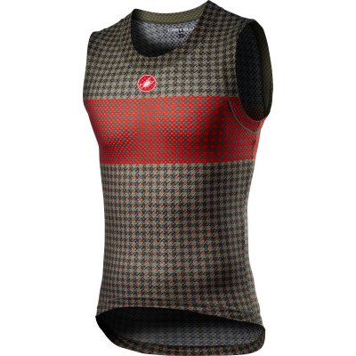 CASTELLI PRO MESH SLEEVELESS pánské Bark green/fiery red