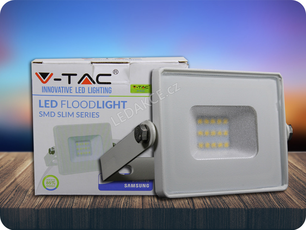 V-TAC LED REFLEKTOR 10W, SAMSUNG CHIP, 800lm, BÍLÝ, Studená bílá 6400K