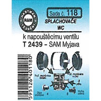 HARTMAN těsnění splachovače WC k napouštěcímu ventilu T 2439, sada č. 118 – Sleviste.cz