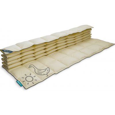 Bedton A-Dur letní přikrývka z husího peří sypkovina krémová lemovka béžová 90% prachové peří 10% pírka 140x200 – Zboží Dáma