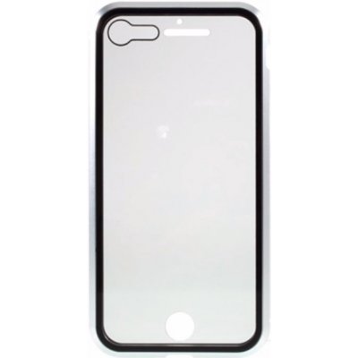 Pouzdro SES Ochranné kryt s hliníkovém magnetickým rámečkem a ochraném sklem Apple iPhone SE (2020) - stříbrné