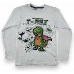 Zeyrek chlapecké blikající tričko s dlouhým rukávem T-REX Bílá – Hledejceny.cz