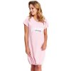 Těhotenské a kojící pyžamo a košilka DN Nightwear kojící noční košile Happy Mommy růžová