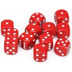 Chessex Hrací kostka šestistěnná matná 12mm červená / bílá – Zboží Živě