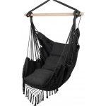 ShopJK ZÁVĚSNÉ BRAZILSKÉ KŘESLO XXL TMAVO ŠEDĚ + 2X POLŠTÁŘ – Zboží Dáma