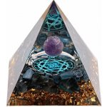 Nefertitis Orgonit pyramida s lapisem lazuli a kuličkou ametystu NF47070 - 5 x 5 x 5,2 cm – Zboží Dáma