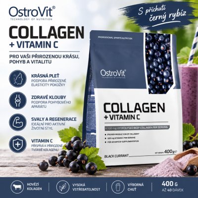 OstroVit Collagen + Vitamin C Blackcurrant 400 g – Hledejceny.cz