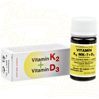 Naturvita Vitamín K2+D3 60 tablet – Hledejceny.cz