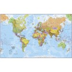 Excart Maps Svět - nástěnná politická mapa 136 x 84 cm (ČESKY) Varianta: bez rámu v tubusu, Provedení: laminovaná mapa v lištách – Sleviste.cz
