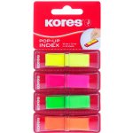 Samolepicí záložky plastové Kores 12 × 45 mm, POP-UP, neon, 4 × 40 ks – Hledejceny.cz