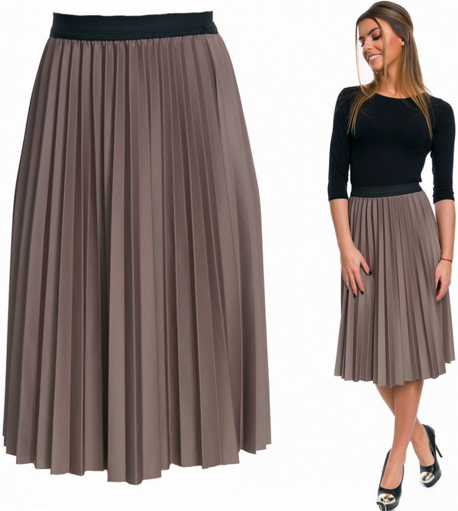 Fashionweek Dámská skládaná plisovaná sukně TC111 Capuccino – Zboží Dáma