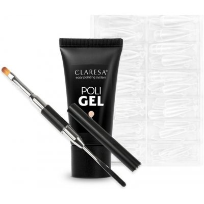 Claresa Poly gél Late 30 g + formy 120 ks + štetec so špachtľou – Hledejceny.cz
