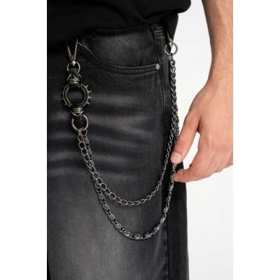 Reporter Young Chlapecký dvojitý řetízek na kalhoty s kovovým kroužkem s hroty 253-0996B-45-199-1 – Zboží Dáma