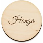 Dřevia Kulatý podtácek vlastní jméno nebo text 10x10 cm – Zboží Dáma