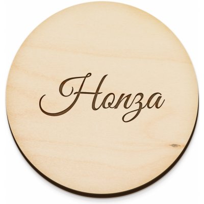 Dřevia Kulatý podtácek vlastní jméno nebo text 10x10 cm – Zboží Dáma