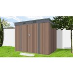 Riwall PRO RMSP 6x8 2,4 x 1,8 m s pultovou střechou hnědý – Zboží Mobilmania