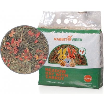 RabbitWeed Seno luční s mrkví 1,9 l 0,6 kg – Zboží Mobilmania