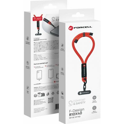 Forcell F-Design R10X40 poutko na telefon na zápěstí – popruh na mobil, červená – Hledejceny.cz