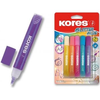 Kores lepidlo Glitter Glue pastelové barvy 5 x 10,5 ml