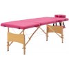 Masážní stůl a židle Vidaxl Skládací masážní stůl 4 zóny dřevěný růžový
