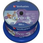 Verbatim DVD+R 4,7GB 16x, Advanced AZO+ printable, cakebox, 50ks (43512) – Zboží Živě