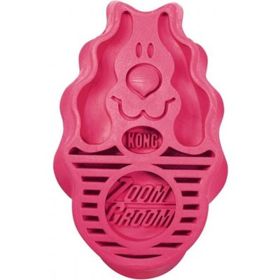 KONG Gumový kartáč ZoomGroom růžový 11,5 x 7 x 2,5 cm – Zboží Dáma