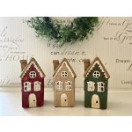 Keramický svícen domeček - 3 varianty Barva: Světle hnědá – Zbozi.Blesk.cz