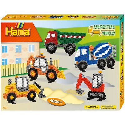 Hama koralky Hama Velká dárková sada Stavební stroje midi – Sleviste.cz