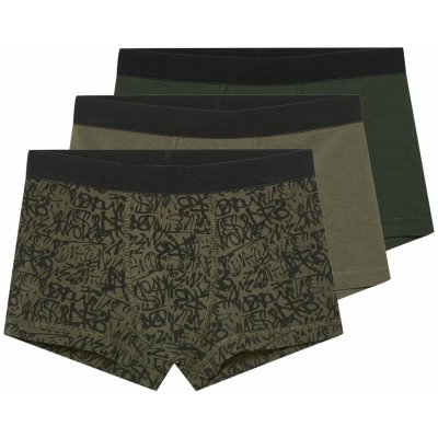 esmara chlapecké boxerky s BIO bavlnou 3 kusy tmavě zelená / khaki – Sleviste.cz