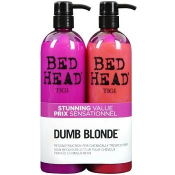 Tigi Bed Head Dumb Blonde šampon 750 ml + Blonde Reconstructor šampon a kondicionér pro poškozené blond vlasy 750 ml dárková sada