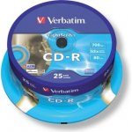 Verbatim CD-R 700MB 52x, Printable, spindle, 25ks (43439) – Zbozi.Blesk.cz