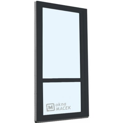 Kömmerling balkonové dveře 70 AD s příčkou pravé antracit/antracit 90 x 220 cm s klikou+ PVC rám – Hledejceny.cz