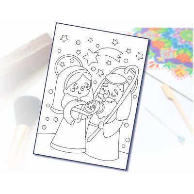 Radost v písku Šablona na pískování Marie s Josefem A5 148 x 210 mm – Zboží Dáma