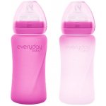 Everyday Baby Láhev sklo senzor pink 240ml – Zboží Dáma