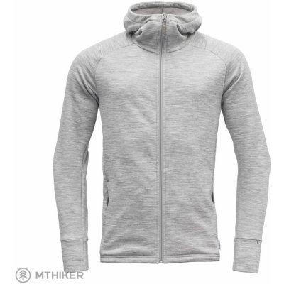 Devold mikina s kapucí Nibba Merino Jacket Hoodie Grey melange