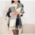 B-Top dámská jemná široká šála s geometrickým vzorem v šedých tónech – Hledejceny.cz