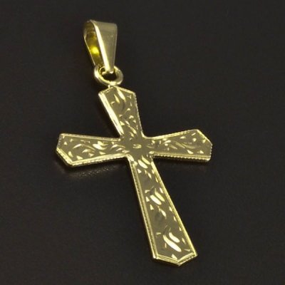 Goldstore Zlatý křížek s ruční rytinou 1.13.PR002156 – Zbozi.Blesk.cz