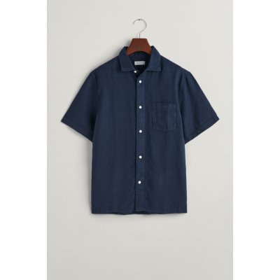 Gant Relaxed Linen Ss Shirt Marine – Zboží Dáma
