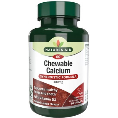 Natures Aid Žvýkací vápník 400 mg + vitamin D 60 tablet – Hledejceny.cz