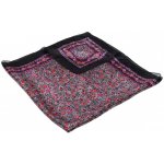 hedvábný šátek s potiskem šedý s červenou a černou – Zboží Dáma