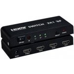 PremiumCord HDMI switch 3:1 kovový, dálkové ovl. - khswit31b – Sleviste.cz