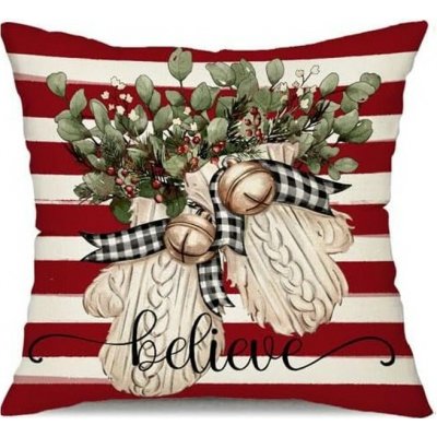 Textilomanie Vánoční BELIEVE červený 45 x 45 cm – Sleviste.cz