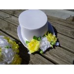 Cylindr bílý - žluté a bílá růže – Hledejceny.cz